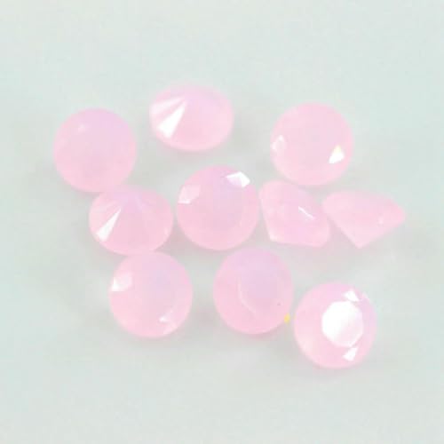 Farbige Glasperlen, 50 Stück/Los, 3,0–12 mm, loser Glasstein, rund, brillant geschliffen, synthetischer Glasedelstein für Schmuck, milchig-rosa, 3,0 mm (50 Stück) von TBSKUY