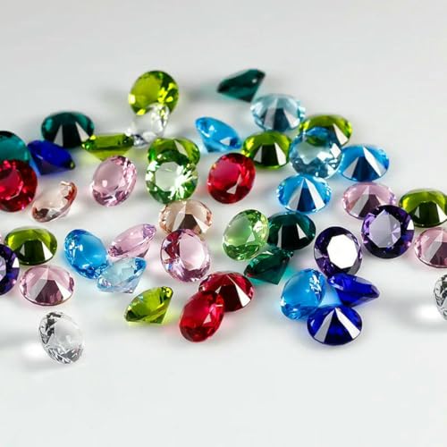Farbige Glasperlen, 50 Stück/Los, 3,0–12 mm, loser Glasstein, rund, brillant geschliffen, synthetischer Glasedelstein für Schmuck – Farbmischung, 3,0 mm (50 Stück) von TBSKUY