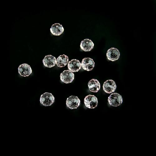 Farbige Rondelle-Abstandshalter, dekorative Kristallperlen, Glasperlen, 14,0 mm, 16 mm, 18 mm, Natursteinperlen für Kristallperlenvorhang, rosa, 16 mm, 48 Stück von TBSKUY
