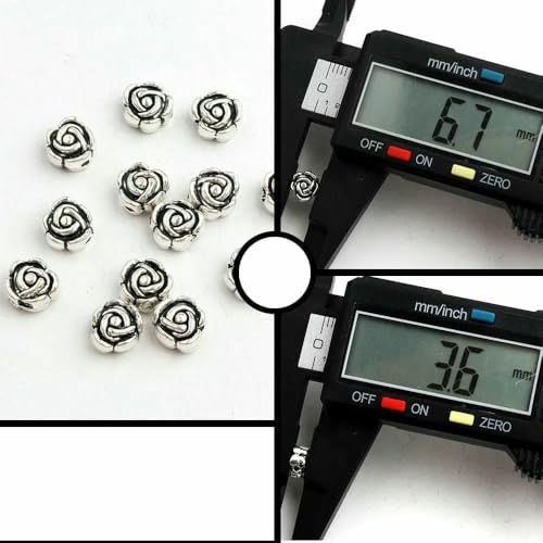 Gemischte tibetisch-silberfarbene Metallperlen mit Blumen- und Blattmotiv für die Herstellung von DIY-Schmuck, Armbändern, Halsketten und Ohrringen, 50 Stück, 61T3, Größe nach Wahl Gemischte tibetisch-silberfarbene Metallperlen mit Blumen- und Blattmotiv für die Herstellung von DIY-Schmuck, Armbändern, Halsketten und Ohrringen, 50 Stück, 61T3, Größe nach Wahl von TBSKUY