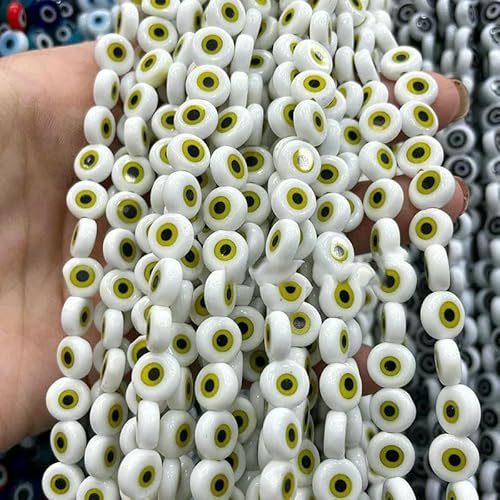 Glasierte AB-Farben, Millefiori-Lampwork-Glas, flache, runde Scheibenperlen, 6, 8, 10 mm, für die Schmuckherstellung, DIY-Armbandzubehör, Weißgelb, 8 mm, 45–47 Stück Glasierte AB-Farben, Millefiori-Lampwork-Glas, flache, runde Scheibenperlen, 6, 8, 10 mm, für die Schmuckherstellung, DIY-Armbandzubehör, Weißgelb, 8 mm, 45–47 Stück von TBSKUY
