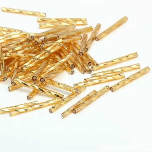 Gold- und silberfarbene Röhre, 2,5 x 25 mm, 45 g/Los, Twist-Tube-Glasperlen, DIY-Zubehör, Halskette, Schmuckherstellung, Gold, 25 mm, 45 g Gold- und silberfarbene Röhre, 2,5 x 25 mm, 45 g/Los, Twist-Tube-Glasperlen, DIY-Zubehör, Halskette, Schmuckherstellung, Gold, 25 mm, 45 g von TBSKUY