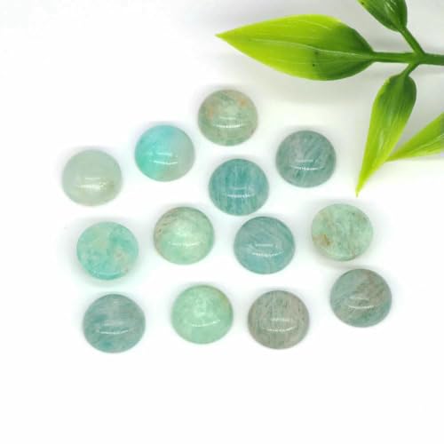 Großhandel 10 mm Naturstein Cabochon Runde flache Rückseite Lose Perlen DIY Schmuck Ring Armband Ohrring Anhänger Halskette Accessorise-Amazonit-10 PCS Großhandel 10 mm Naturstein Cabochon Runde flache Rückseite Lose Perlen DIY Schmuck Ring Armband Ohrring Anhänger Halskette Accessorise-Amazonit-10 PCS von TBSKUY