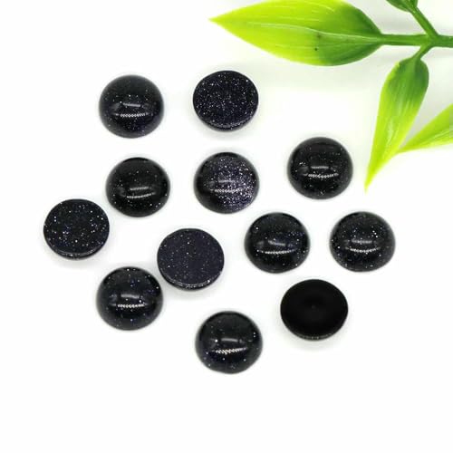 Großhandel 10 mm Naturstein Cabochon Runde flache Rückseite Lose Perlen DIY Schmuck Ring Armband Ohrring Anhänger Halskette Accessorise-Blau Goldstone Sand-100 PCS Großhandel 10 mm Naturstein Cabochon Runde flache Rückseite Lose Perlen DIY Schmuck Ring Armband Ohrring Anhänger Halskette Accessorise-Blau Goldstone Sand-100 PCS von TBSKUY