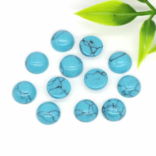 Großhandel 10 mm Naturstein Cabochon Runde flache Rückseite Lose Perlen DIY Schmuck Ring Armband Ohrring Anhänger Halskette Accessorise-Blau Türkis-100 Stück Großhandel 10 mm Naturstein Cabochon Runde flache Rückseite Lose Perlen DIY Schmuck Ring Armband Ohrring Anhänger Halskette Accessorise-Blau Türkis-100 Stück von TBSKUY