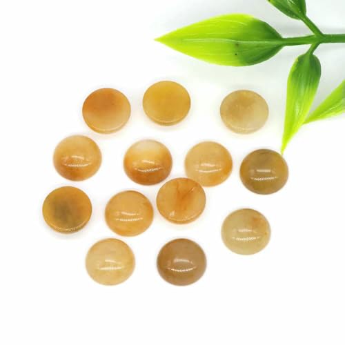 Großhandel 10 mm Naturstein Cabochon Runde flache Rückseite Lose Perlen DIY Schmuck Ring Armband Ohrring Anhänger Halskette Accessorise-Gelb Jade-50 Stück Großhandel 10 mm Naturstein Cabochon Runde flache Rückseite Lose Perlen DIY Schmuck Ring Armband Ohrring Anhänger Halskette Accessorise-Gelb Jade-50 Stück von TBSKUY