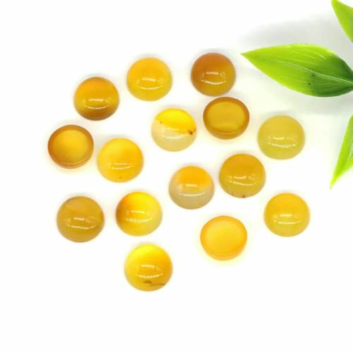 Großhandel 10 mm Naturstein Cabochon Runde flache Rückseite Lose Perlen DIY Schmuck Ring Armband Ohrring Anhänger Halskette Accessorise-Gelber Achat 1–10 Stück Großhandel 10 mm Naturstein Cabochon Runde flache Rückseite Lose Perlen DIY Schmuck Ring Armband Ohrring Anhänger Halskette Accessorise-Gelber Achat 1–10 Stück von TBSKUY