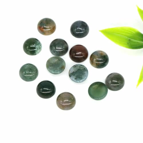 Großhandel 10 mm Naturstein Cabochon Runde flache Rückseite Lose Perlen DIY Schmuck Ring Armband Ohrring Anhänger Halskette Accessorise-Grün Moos Achat-50 Stück Großhandel 10 mm Naturstein Cabochon Runde flache Rückseite Lose Perlen DIY Schmuck Ring Armband Ohrring Anhänger Halskette Accessorise-Grün Moos Achat-50 Stück von TBSKUY