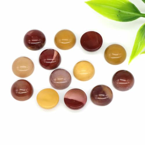 Großhandel 10 mm Naturstein Cabochon Runde flache Rückseite Lose Perlen DIY Schmuck Ring Armband Ohrring Anhänger Halskette Accessorise-Mookait-100 Stück von TBSKUY