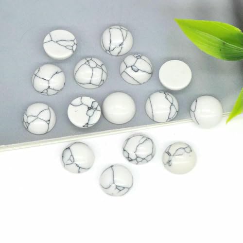 Großhandel 10 mm Naturstein Cabochon Runde flache Rückseite Lose Perlen DIY Schmuck Ring Armband Ohrring Anhänger Halskette Accessorise-Weiß Türkis 1-100 Stück Großhandel 10 mm Naturstein Cabochon Runde flache Rückseite Lose Perlen DIY Schmuck Ring Armband Ohrring Anhänger Halskette Accessorise-Weiß Türkis 1-100 Stück von TBSKUY