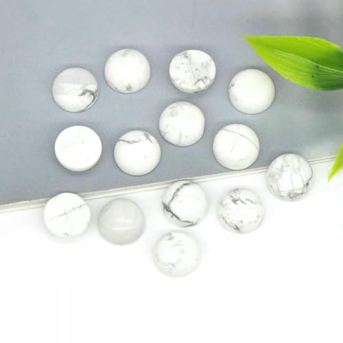 Großhandel 10 mm Naturstein Cabochon Runde flache Rückseite Lose Perlen DIY Schmuck Ring Armband Ohrring Anhänger Halskette Accessorise-Weiß Türkis-100 Stück Großhandel 10 mm Naturstein Cabochon Runde flache Rückseite Lose Perlen DIY Schmuck Ring Armband Ohrring Anhänger Halskette Accessorise-Weiß Türkis-100 Stück von TBSKUY