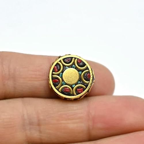 Handgemachte nepalesische buddhistische tibetische Messing-Metall- und Ton-lose Bastelperlen für die Herstellung von Halsketten und Schmuck, DIY-TZ-F09 Handgemachte nepalesische buddhistische tibetische Messing-Metall- und Ton-lose Bastelperlen für die Herstellung von Halsketten und Schmuck, DIY-TZ-F09 von TBSKUY