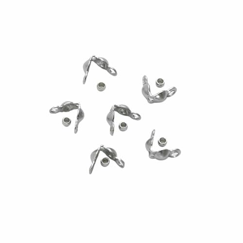 Komplettes Schmuckverschluss-Set – Edelstahl-Quetschperlen, Drahtschutz, Karabinerverschlüsse und Kordelenden zum Selbermachen von Perlen, Gold/Silber-01RH von TBSKUY