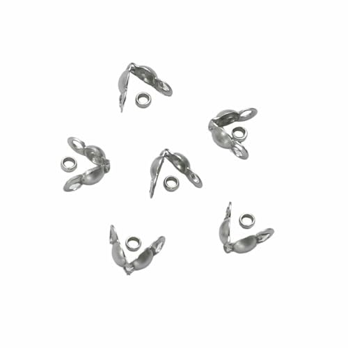 Komplettes Schmuckverschluss-Set – Edelstahl-Quetschperlen, Drahtschutz, Karabinerverschlüsse und Kordelenden zum Selbermachen von Perlen, Gold/Silber-02RH von TBSKUY