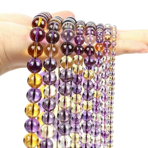 Lila Natursteinperlen, Amethyst, Achat, Turmalin, Jade, lose Abstandsperlen zur Schmuckherstellung, DIY-Armbänder, Bastelzubehör, Ametrine, 6 mm, ca. 62 Stück Lila Natursteinperlen, Amethyst, Achat, Turmalin, Jade, lose Abstandsperlen zur Schmuckherstellung, DIY-Armbänder, Bastelzubehör, Ametrine, 6 mm, ca. 62 Stück von TBSKUY