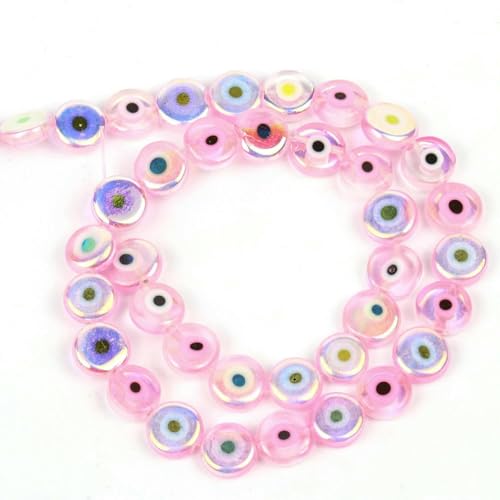 Mehrfarbige, flache, runde Millefiori-Perlen aus Lampwork-Glasur, gestreiftes Harz zur Herstellung von Schmuck, Armbändern und Zubehör, 6/8/10 mm, Typ 1–8 mm, ca. 46 Stück Mehrfarbige, flache, runde Millefiori-Perlen aus Lampwork-Glasur, gestreiftes Harz zur Herstellung von Schmuck, Armbändern und Zubehör, 6/8/10 mm, Typ 1–8 mm, ca. 46 Stück von TBSKUY