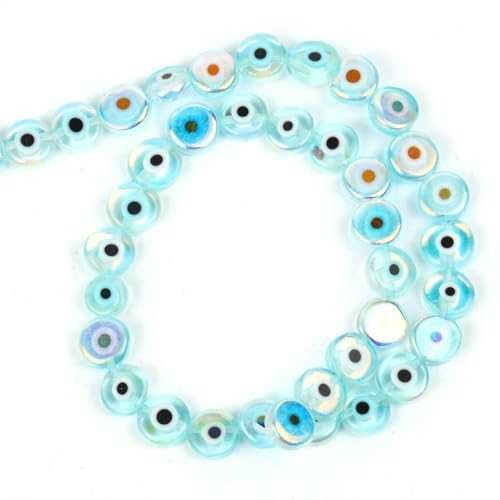 Mehrfarbige, flache, runde Millefiori-Perlen aus Lampwork-Glasur, gestreiftes Kunstharz zur Schmuckherstellung, Armbänder, Zubehör, 6/8/10 mm, Typ 2–8 mm, ca. 46 Stück Mehrfarbige, flache, runde Millefiori-Perlen aus Lampwork-Glasur, gestreiftes Kunstharz zur Schmuckherstellung, Armbänder, Zubehör, 6/8/10 mm, Typ 2–8 mm, ca. 46 Stück von TBSKUY
