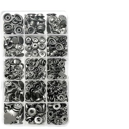 Metall-Druckknöpfe, Knopf-Sets mit Befestigungs-Botones, Installationszange, Nähzubehör für Kleidung, Jacke, Leder, Bastelset C von TBSKUY