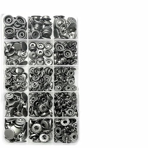 Metall-Druckknöpfe, Knopf-Sets mit Befestigungs-Botones, Installationszange, Nähzubehör für Kleidung, Jacke, Leder, Bastelset CS von TBSKUY