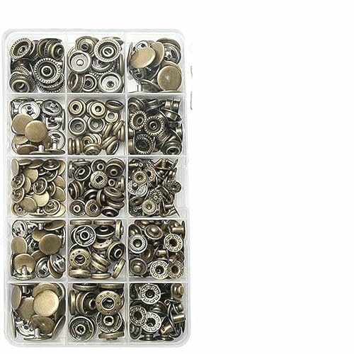Metall-Druckknöpfe, Knopf-Sets mit Befestigungs-Botones, Installationszange, Nähzubehör für Kleidung, Jacke, Lederhandwerk, Set B von TBSKUY