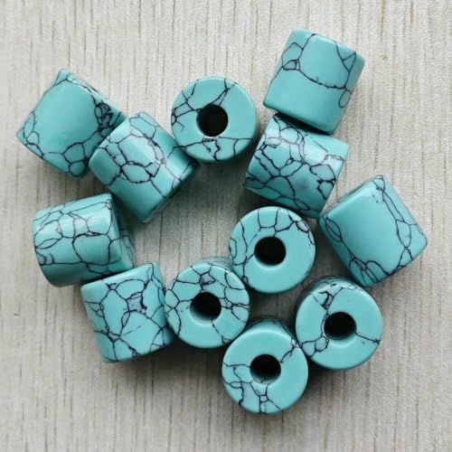 Mode Naturstein große Loch gemischt Zylinderform Perlen 16 mm x 16 mm für Schmuck Zubehör machen 12 Stück - blau türkis Mode Naturstein große Loch gemischt Zylinderform Perlen 16 mm x 16 mm für Schmuck Zubehör machen 12 Stück - blau türkis von TBSKUY