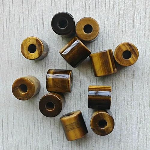 Mode Naturstein große Loch gemischt Zylinderform Perlen 16mm x 16mm für Schmuck Zubehör machen 12 Stück - Tigerauge Stein Mode Naturstein große Loch gemischt Zylinderform Perlen 16mm x 16mm für Schmuck Zubehör machen 12 Stück - Tigerauge Stein von TBSKUY