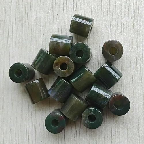 Mode Naturstein großes Loch gemischt Zylinderform Perlen 16mm x 16mm für Schmuck Zubehör machen 12 Stück - Indien Achat von TBSKUY
