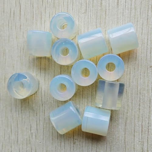 Mode Naturstein großes Loch gemischt Zylinderform Perlen 16mm x 16mm für Schmuck Zubehör machen 12 Stück - Opal Mode Naturstein großes Loch gemischt Zylinderform Perlen 16mm x 16mm für Schmuck Zubehör machen 12 Stück - Opal von TBSKUY