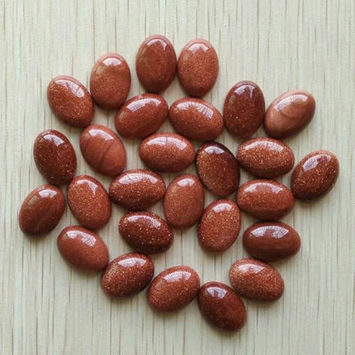 Mode naturstein gemischten Oval CAB CABOCHON perlen für Schmuck & Kleidung Zubehör 13x18mm großhandel 30 teile/los-gold sand stein von TBSKUY