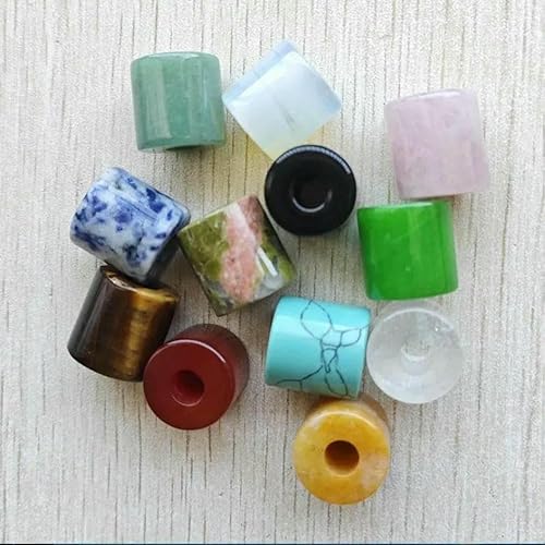 Mode naturstein großes loch gemischt zylinderform perlen 16mm x 16mm für schmuck zubehör machen 12 stücke-mix Mode naturstein großes loch gemischt zylinderform perlen 16mm x 16mm für schmuck zubehör machen 12 stücke-mix von TBSKUY