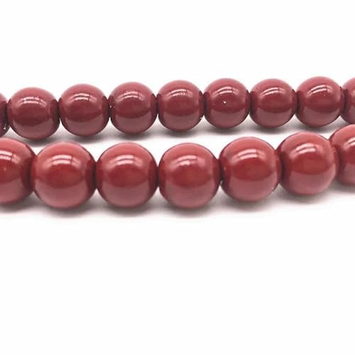 NEU 4/6/8/10 mm runde Perlen, lose Glasperlen, Abstandsperlen für die Schmuckherstellung, DIY, handgefertigtes Armbandzubehör, 09–6 mm (50 Stück) von TBSKUY