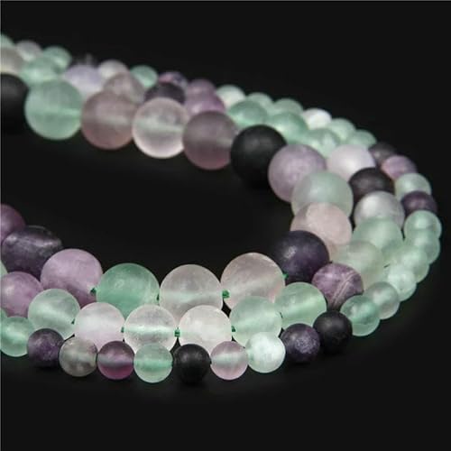 Natürliche Fluoritperlen, glatt, violett, rund, lose Perlen zur Schmuckherstellung, Armbandzubehör, 4, 6, 8, 10, 12 mm, 38,1 cm Strang, matt, 12 mm (ca. 30 Perlen) von TBSKUY