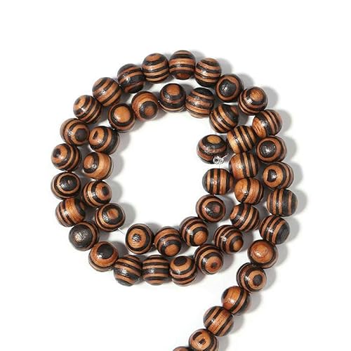 Natürliche Holzperlen, rund, oval, Abstandsperlen aus Holz für Schmuck, Armbänder, Halsketten, DIY-Charm, Rosenkranz, Kugelzubehör-T7760BW08- von TBSKUY