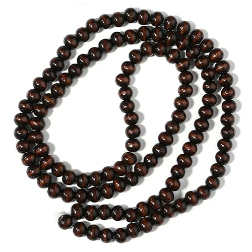 Natürliche Holzperlen, rund, oval, Abstandsperlen aus Holz für Schmuck, Armbänder, Halsketten, DIY-Charm, Rosenkranz, Kugelzubehör-T7862BW08- von TBSKUY