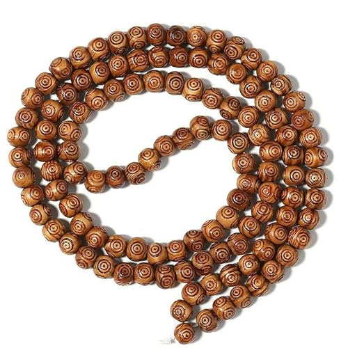 Natürliche Holzperlen, rund, oval, Abstandsperlen aus Holz für Schmuck, Armbänder, Halsketten, DIY-Charm, Rosenkranz, Kugelzubehör-T7866CF08- von TBSKUY