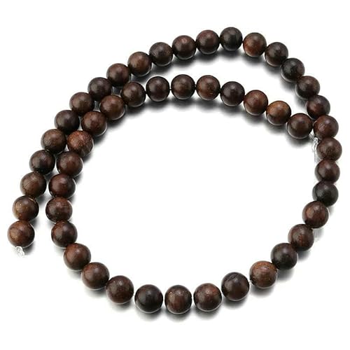 Natürliche Holzperlen, rund, oval, Abstandsperlen aus Holz für Schmuck, Armbänder, Halsketten, DIY-Charm, Rosenkranz, Kugelzubehör-T9094DBW08- von TBSKUY