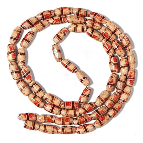 Natürliche Holzperlen, rund, oval, Abstandsperlen aus Holz für Schmuck, Armbänder, Halsketten, DIY-Charms, Rosenkranzkugeln, Zubehör-T7864.0mI7x15- von TBSKUY