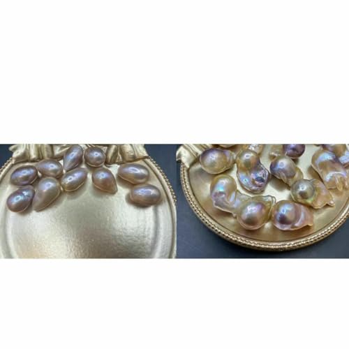 Natürliche barocke Süßwasserperlen A 2A 3A Weiß Rosa Lila Lose Perle zur Schmuckherstellung DIY Halskette Armband Zubehör-Lila 3A-10–11 mm 2 Stück von TBSKUY