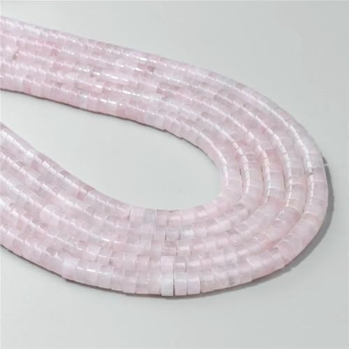 Natürliche flache runde Scheibenperlen 6 x 3,0 mm, Meeressediment-Amethyste, Rondelle, Abstandssteinperle zur Schmuckherstellung, DIY-Armband, Ohrringe, Nr. 15, Rosenquarz, 6 x 3,0 mm, 54–57 Stück von TBSKUY
