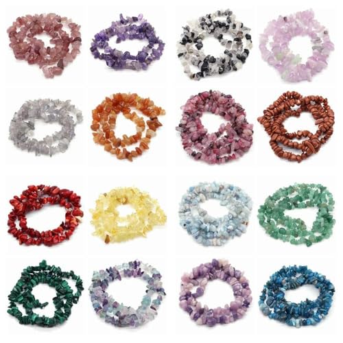 Natürliche lila Lepidolith-Kristallsteinperlen, Freiform-Chips, Kies für Partys, Basteln, Halsketten, Armbänder, Schmuckherstellung, Rantom, 20 Stück (ca. 40,6 cm) von TBSKUY