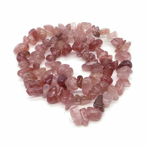Natürliche lila Lepidolith-Kristallsteinperlen, Freiform-Chips, Kies für Partys, Basteln, Halsketten, Armbänder, Schmuckherstellung – Erdbeerquarz – 20 Stück (ca. 81 cm) von TBSKUY