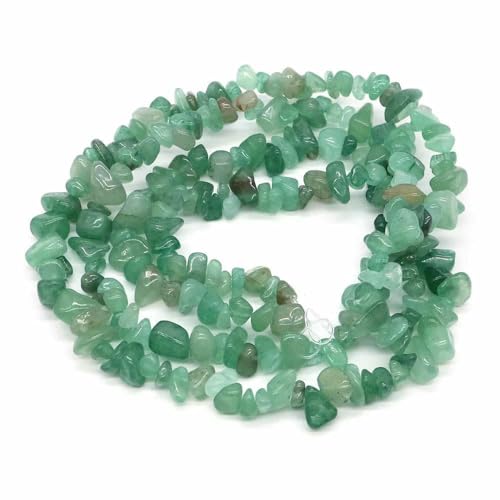Natürliche lila Lepidolith-Kristallsteinperlen, Freiform-Chips, Kies für Partys, Basteln, Halsketten, Armbänder, Schmuckherstellung – grüner Aventurin – 5 Stück (ca. 40,6 cm) von TBSKUY