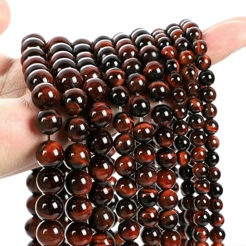 Natürliche rote Steinperlen, Tigerauge, rosa Achat, Quarz, Jade, lose Abstandsperlen für die Schmuckherstellung, DIY-Armband, Halskettenzubehör, Roter Tigerauge AAA_a, 4,0 mm, ca. 90 Stück Natürliche rote Steinperlen, Tigerauge, rosa Achat, Quarz, Jade, lose Abstandsperlen für die Schmuckherstellung, DIY-Armband, Halskettenzubehör, Roter Tigerauge AAA_a, 4,0 mm, ca. 90 Stück von TBSKUY
