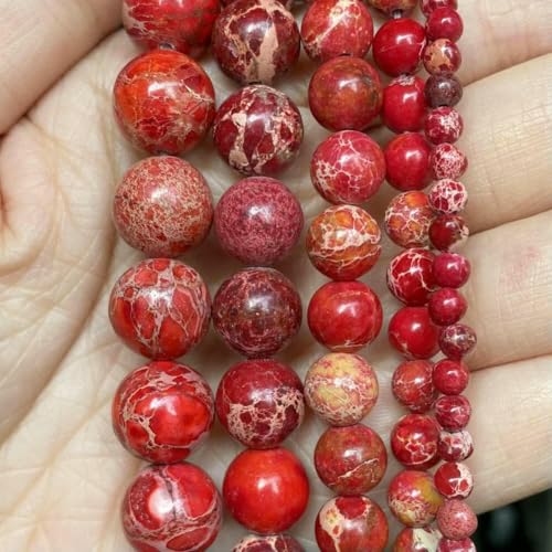 Naturstein, 4–10 mm, rote Achate, Turmalin, Tigerauge, Jade, Jaspis, lose Perlen zur Schmuckherstellung, DIY-Armbänder, Zubehör, 15 Zoll, Rotes Meeressediment, 4,0 mm, ca. 88 Stück Naturstein, 4–10 mm, rote Achate, Turmalin, Tigerauge, Jade, Jaspis, lose Perlen zur Schmuckherstellung, DIY-Armbänder, Zubehör, 15 Zoll, Rotes Meeressediment, 4,0 mm, ca. 88 Stück von TBSKUY