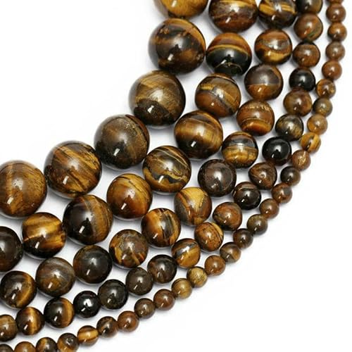 Naturstein, braungoldfarben, Tigerauge, Achate, runde Perlen, 38,1 cm Strang, 4, 6, 8, 10, 12, 14,0 mm, Pickgröße: 14,0 mm Naturstein, braungoldfarben, Tigerauge, Achate, runde Perlen, 38,1 cm Strang, 4, 6, 8, 10, 12, 14,0 mm, Pickgröße: 14,0 mm von TBSKUY