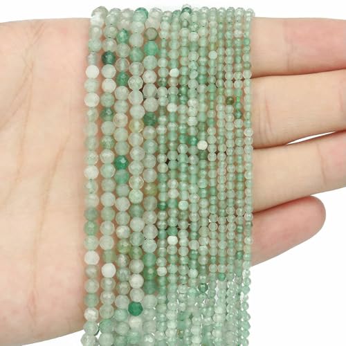 Naturstein, grüner Aventurin, runde lose Perlen, facettiert, Tropfen, Rondell, Jade, lose Perle für die Schmuckherstellung, DIY-Armband, handgefertigt, Typ 24, 2 mm, facettiert Naturstein, grüner Aventurin, runde lose Perlen, facettiert, Tropfen, Rondell, Jade, lose Perle für die Schmuckherstellung, DIY-Armband, handgefertigt, Typ 24, 2 mm, facettiert von TBSKUY