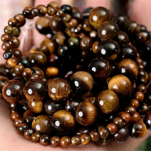 Natursteinperlen, Lava-Jaspis, Tigerauge, Quarz-Achat, runde lose Perlen zur Schmuckherstellung, DIY-Armbandzubehör, 4–12 mm, Tigerauge, ca. 61 Perlen Natursteinperlen, Lava-Jaspis, Tigerauge, Quarz-Achat, runde lose Perlen zur Schmuckherstellung, DIY-Armbandzubehör, 4–12 mm, Tigerauge, ca. 61 Perlen von TBSKUY