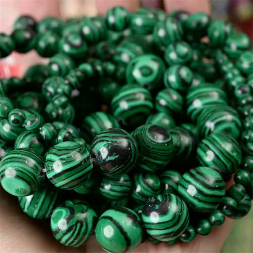Natursteinperlen, Lava-Jaspis, Tigerauge, Quarz-Achat, runde lose Perlen zur Schmuckherstellung, DIY-Armbandzubehör, 4–12 mm, grüner Malachit, ca. 61 Perlen Natursteinperlen, Lava-Jaspis, Tigerauge, Quarz-Achat, runde lose Perlen zur Schmuckherstellung, DIY-Armbandzubehör, 4–12 mm, grüner Malachit, ca. 61 Perlen von TBSKUY
