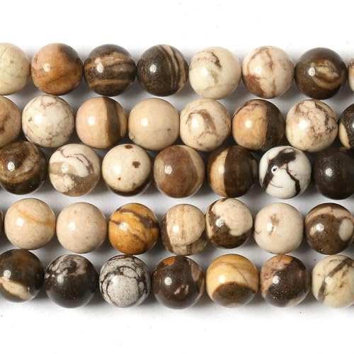 Natursteinperlen, Tigerauge, Achate, Amazonit, Jade, Mondstein, Quarz, Lavaperlen zur Schmuckherstellung, DIY-Armbandzubehör – Australisches Zebra – 12 mm (ca. 30) von TBSKUY