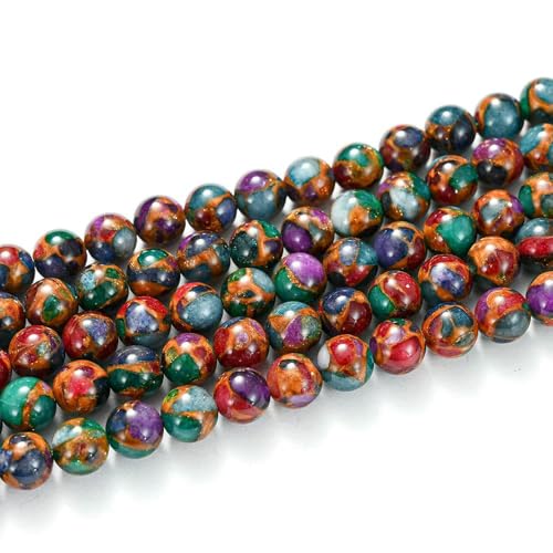 Natursteinperlen, Tigerauge, Achate, Amazonit, Jade, Mondstein, Quarz, Lavaperlen zur Schmuckherstellung, DIY-Armbandzubehör – Weltstein – 12 mm (ca. 30) von TBSKUY